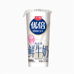 优倍0脂肪鲜牛奶新鲜杯200ml