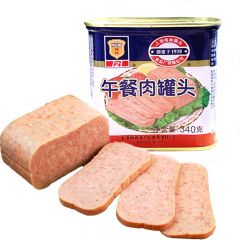 上海梅林经典午餐肉罐头340g*3罐 即食宵夜火锅户外速食储备粮应急伴侣