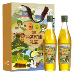 初萃中粮油茶籽油礼盒装 500ml*2 山茶油 食用油